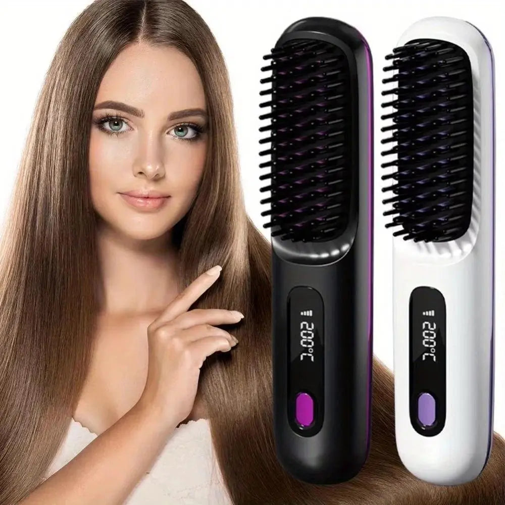 Experience Effortless Styling with the 2026 Upgraded Portable Hair Straightening Comb - USB Rechargeable & Wireless for Ultimate Convenience