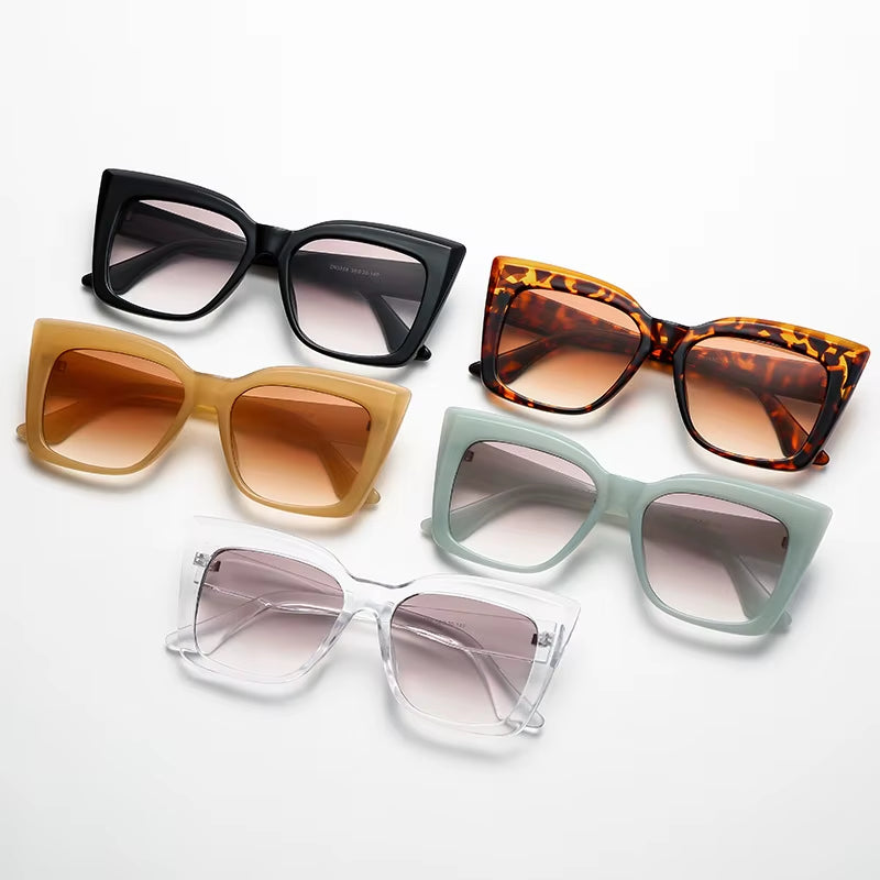 Square Oversized Cat Eye Sunglasses 2024 Fashion Women Shades Trending Men Gradient Sun Glasses Shades UV400 Glasses Goggles
