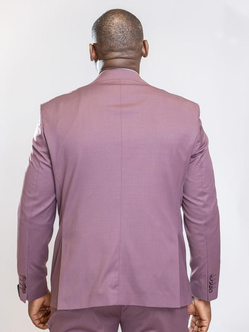 JB 100% WOOL Solid Color Single Button Blazer Double Breasted Vest Pale Maroon Color 3Pc Suit Set - Kiki of DC Styles Store