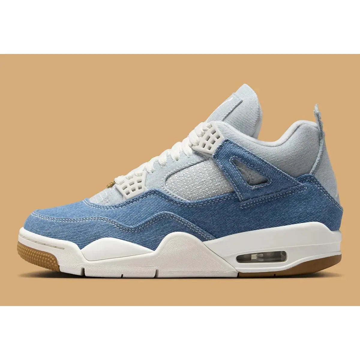 Elevate Your Style with Women's Air Jordan 4 Denim Sneakers - Trendy Blue Jean Design for Fashion-Forward Athletes