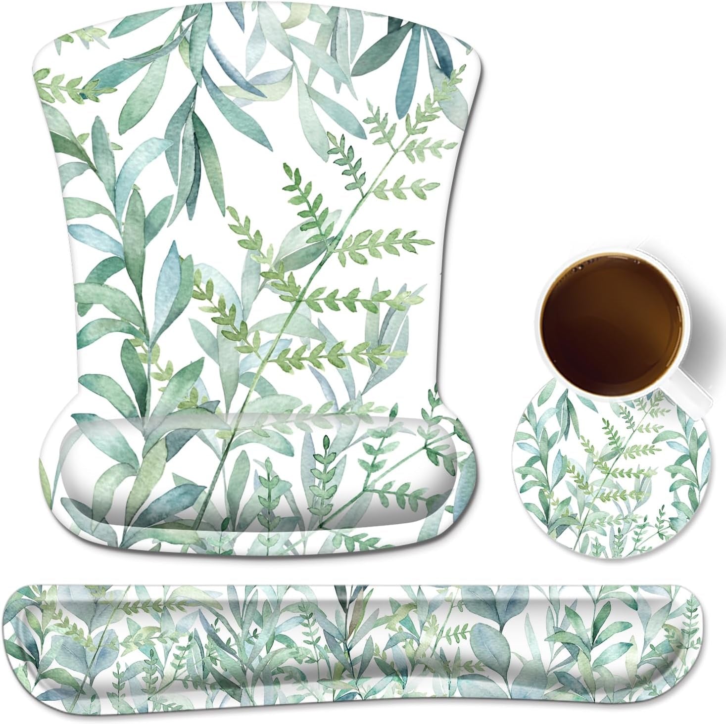 Ergonomic Mouse Pad with Wrist Rest Support and Keyboard Wrist Rest Pad, Cute Wrist Pad with Non-Slip Rubber Base and Raised Memory Foam, Easy Typing & Pain Relief, Four Seasons Tree - Kiki of DC Styles Store