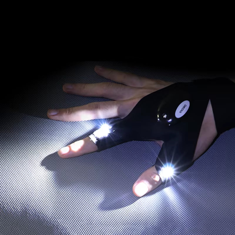 Fingerless Glove LED Flashlight Waterproof Torch Fishing Camping Hiking Survival Safety Multi Light Night Tool Outdoor Tool - Kiki of DC Styles Store