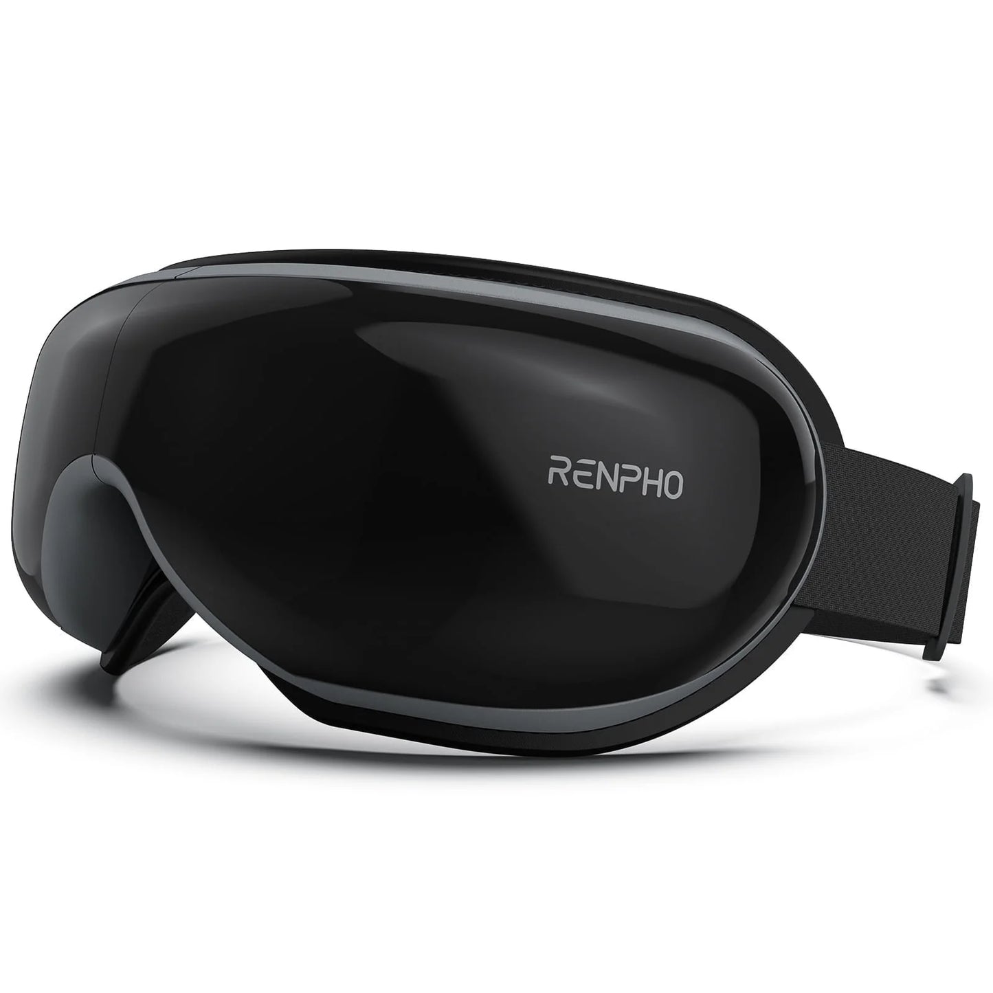 Eye Massager with Heat and Vibration – 5 Massage Modes, Bluetooth Connectivity, Adjustable Headband, USB Rechargeable – Black