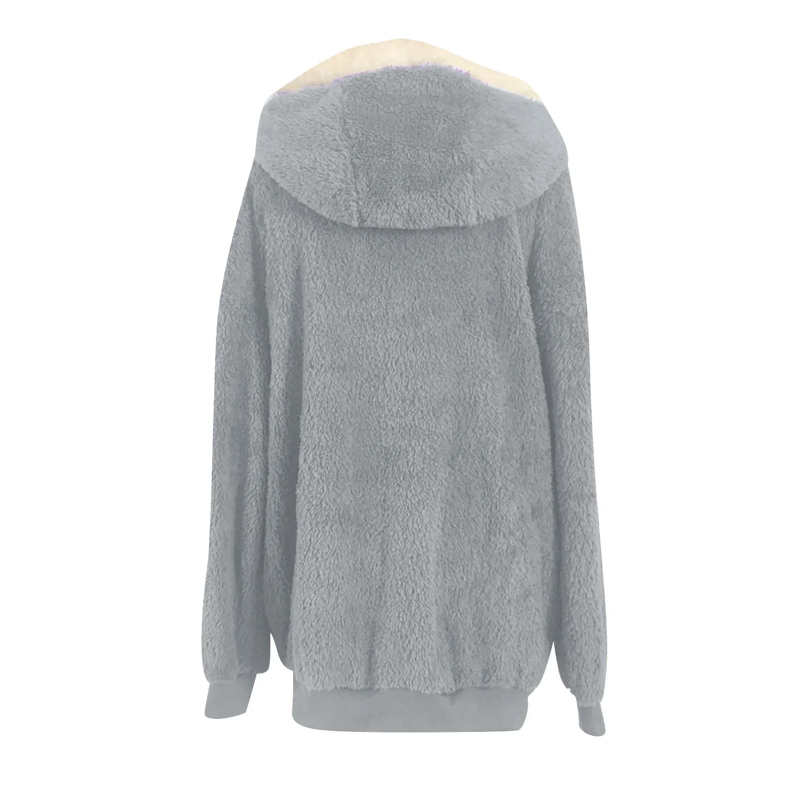 Christmas Deals 50% off Clear! Winter Long Coats for Women plus Size Winter Warm Loose Plush Zip Hooded Jacket Coat Gifts Christmas Gift