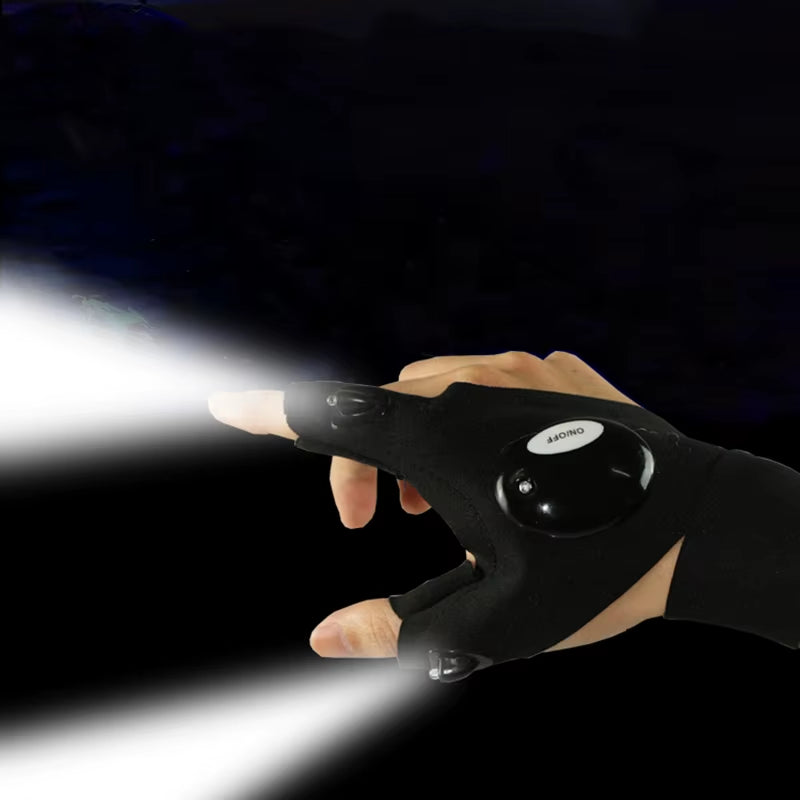 Fingerless Glove LED Flashlight Waterproof Torch Fishing Camping Hiking Survival Safety Multi Light Night Tool Outdoor Tool - Kiki of DC Styles Store