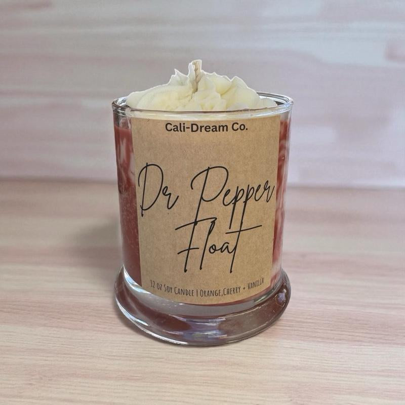 Soda Float Candle - 12 Oz Soy Scented Candle with Orange Cherry & Vanilla Fragrance - Kiki of DC Styles Store