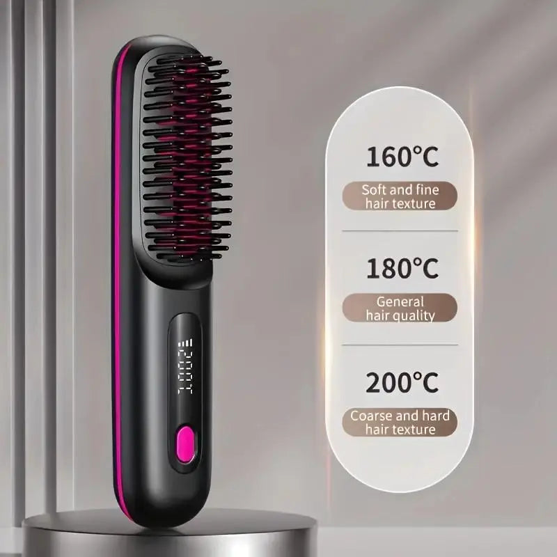 Experience Effortless Styling with the 2026 Upgraded Portable Hair Straightening Comb - USB Rechargeable & Wireless for Ultimate Convenience