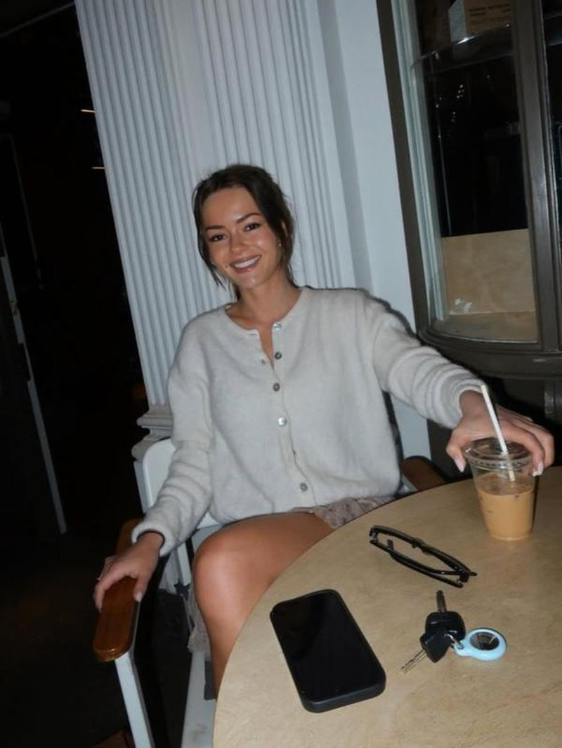 Autumn Women'S Buttoned Casual Knit Cardigan, Cozy Long Sleeve Open Front Sweater, Trendy Style Outerwear for Fall Fashion, Knitwear - Kiki of DC Styles Store