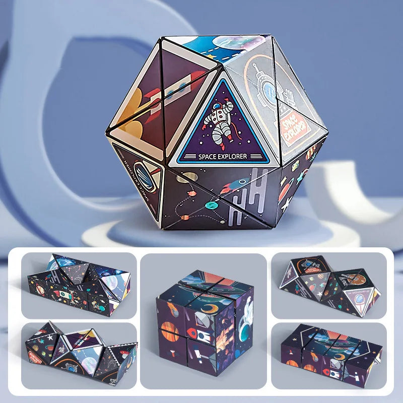 Shape Shifting Box Geometric Changeable Magnetic Magic Cube 3D Decompression Hand Flip Puzzle Kids Reliever Fidget Toy - Kiki of DC Styles Store