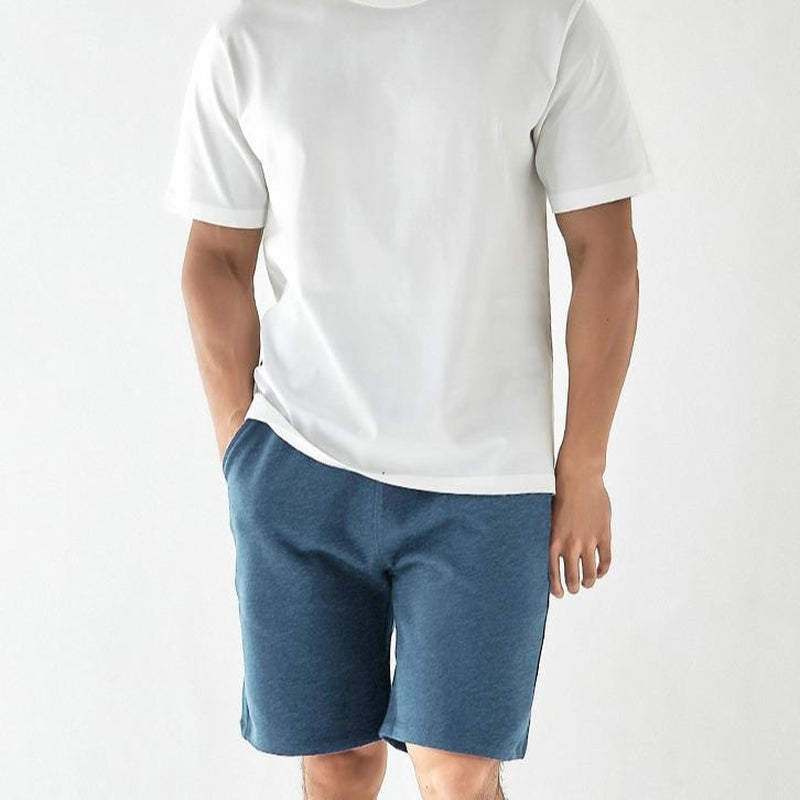 EVELLYHOOTD Men's 7" GSM360 Gray Heavyweight Cotton Sweat Shorts with Drawstring - Essential Clean Fit for Gym and Summer Wear M102 - Kiki of DC Styles Store