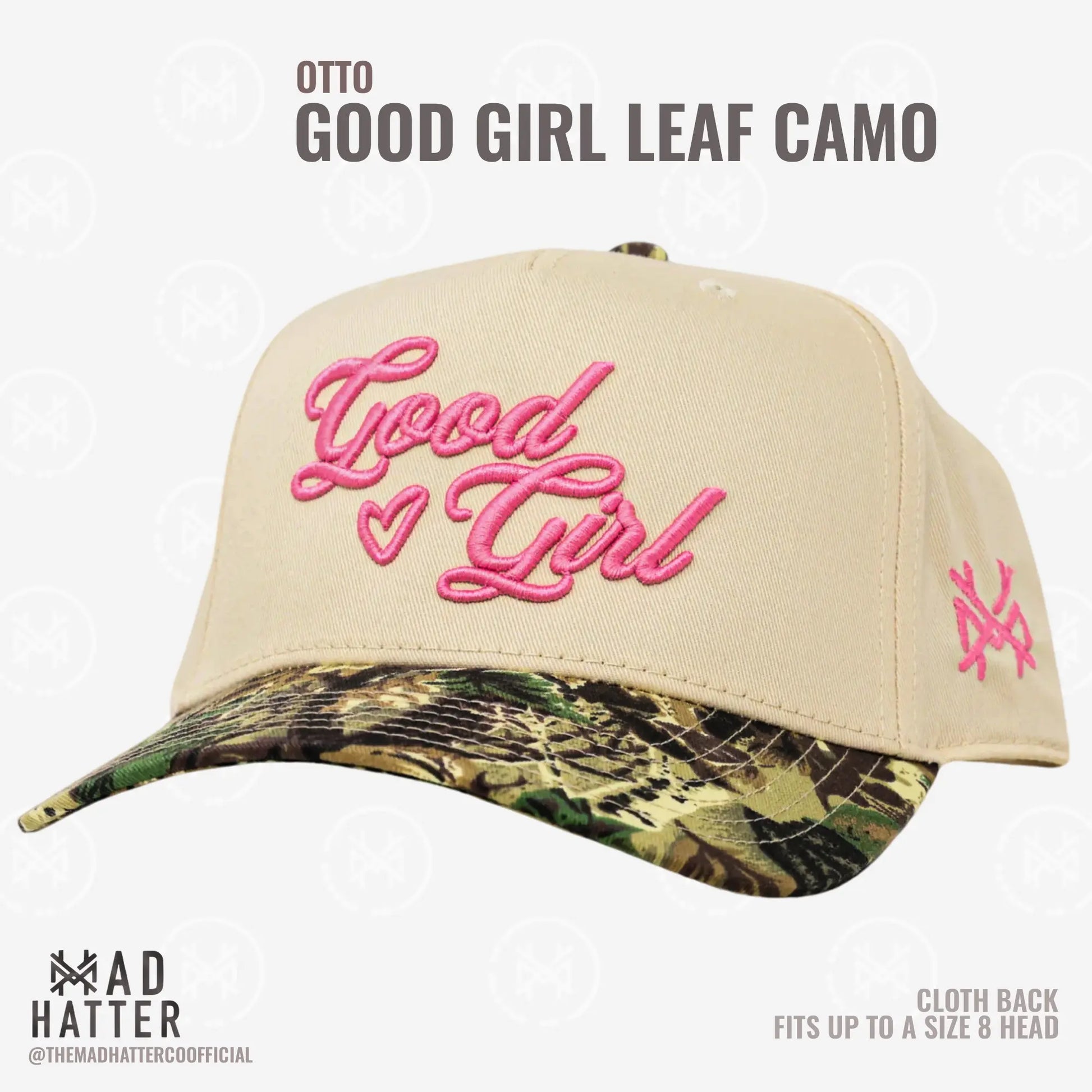 Elevate Your Style with the Good Girl 3D Puff Embroidered Trucker Hat - Adjustable Snapback for Women, Fits Up to Size 8!