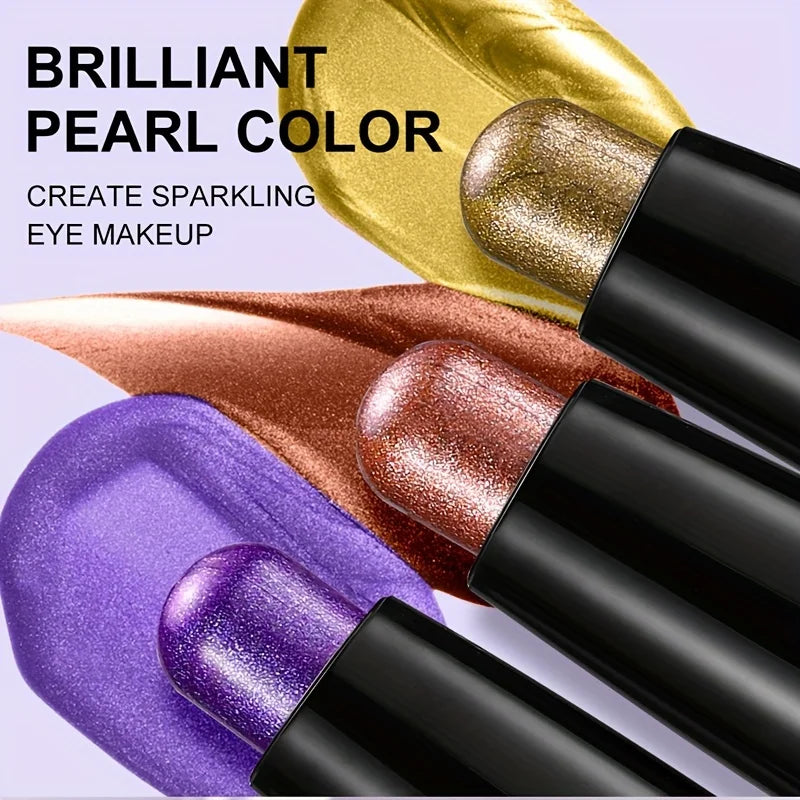 Brown Neutral Metal Eye Shadow Stick, Magic Color Cream Shimmer Crayon, Eye Whitening Stick, Highlight Pen, Eyeliner Pen - Kiki of DC Styles Store