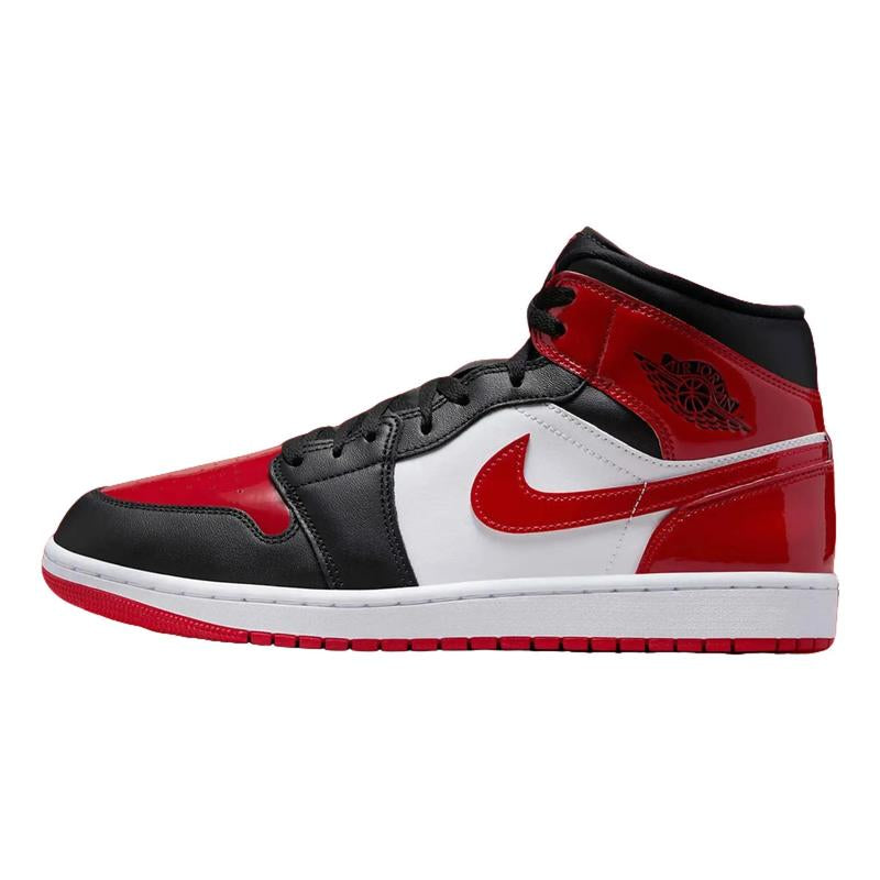 Step Up Your Style Game with the Nike Air Jordan 1 Mid SE Patent Bred Toe HV4091-006 - The Ultimate Men's Fashion Shoe!