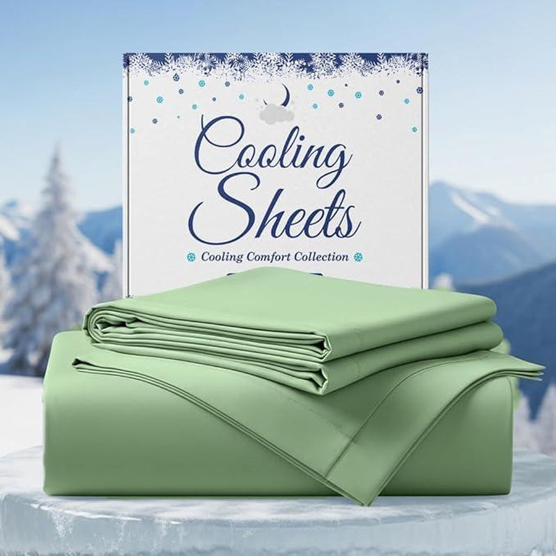 SLEEPHORIA 4 PC Cooling Sheets California King Size Bed Set - Temperature Regulating Bedding for Hot Sleepers - Deep Pocket Cooling Bed Sheets for Night Sweats and Comfort (Beige) - Kiki of DC Styles Store