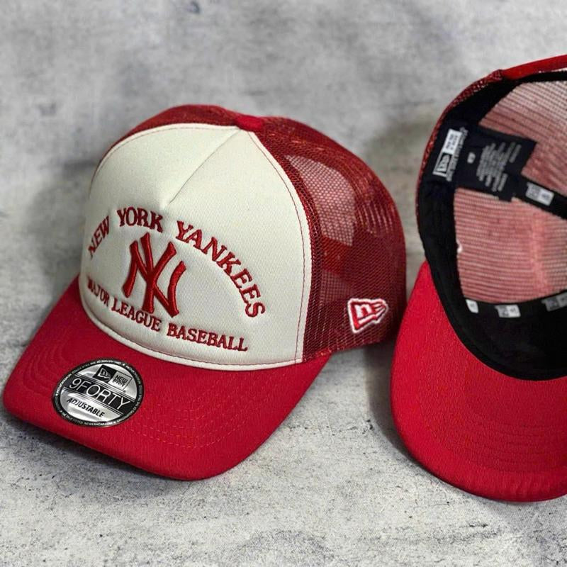 New Era NY 9FORTY Adjustable Baseball Hat for Men and Women - Soft Breathable Cotton, All-Season Wear, Metal Buckle Closure, Made in the USA