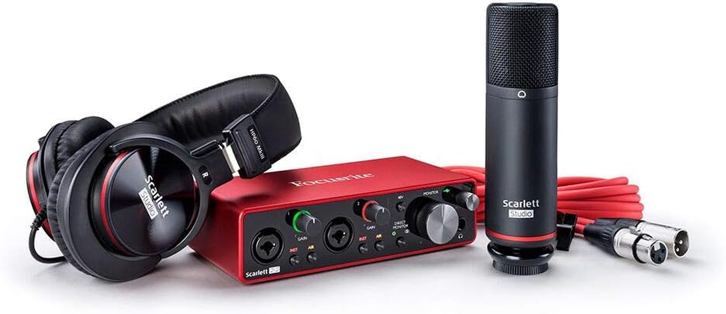Scarlett Solo Studio 3Rd Gen USB Audio Interface Bundle for the Guitarist, Vocalist or Producer with Condenser Microphone and Headphones for Recording, Songwriting, Streaming and Podcasting - Kiki of DC Styles Store