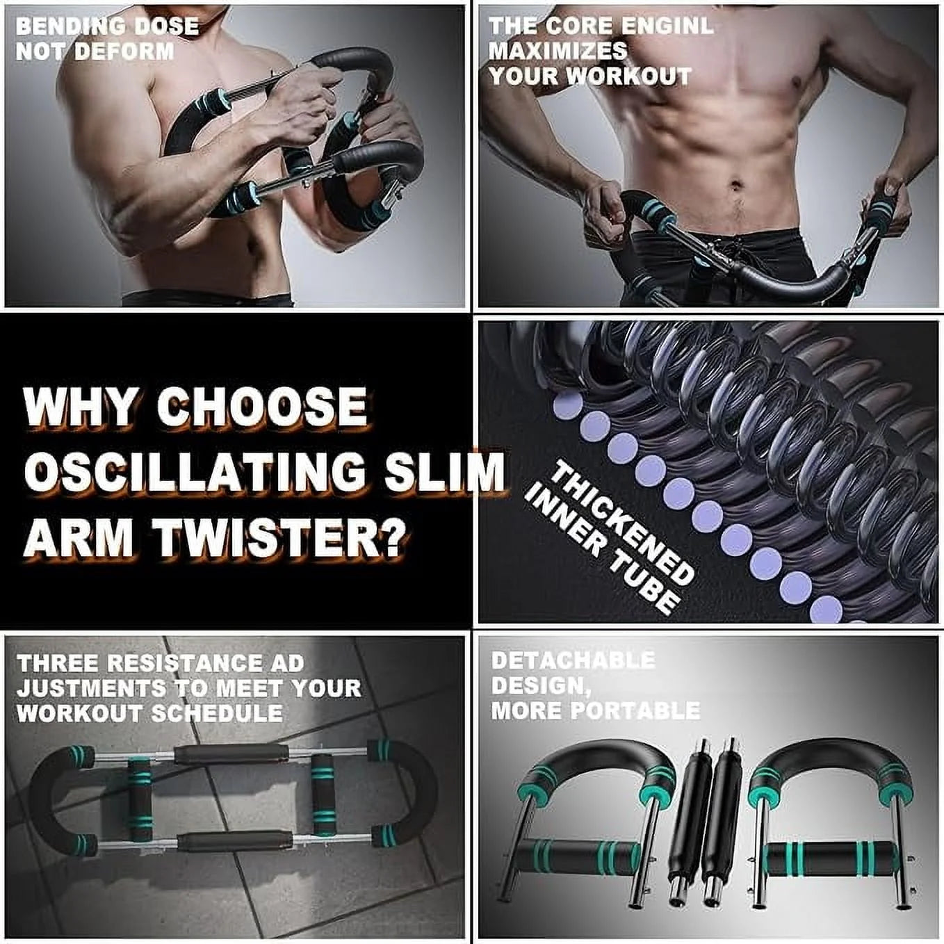 The Ultimate Arm Trainer. Adjustable Chest Expander, Arm Exerciser. Shoulder Muscle Training Fitness Equipment, Upper Body Strength Training Machine. Portable Spring Fitness Equipment.