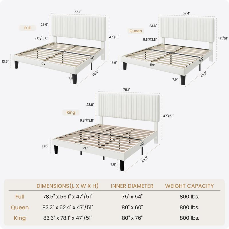 Luxurious SHA CERLIN Velvet Upholstered Platform Bed Frame with Adjustable Headboard - Sturdy and Stylish Design (Frame Only, Box Spring Optional) - Kiki of DC Styles Store
