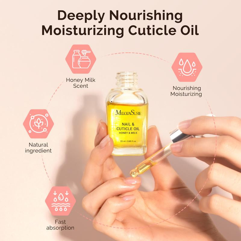 Melodysusie 25ML Cuticle Care Kit - Cuticle Oil and Cuticle Remover, Cuticle Nourishes and Softener, Promotes Nail Growth and Strength for Home and Salon Use 2PCS - Kiki of DC Styles Store