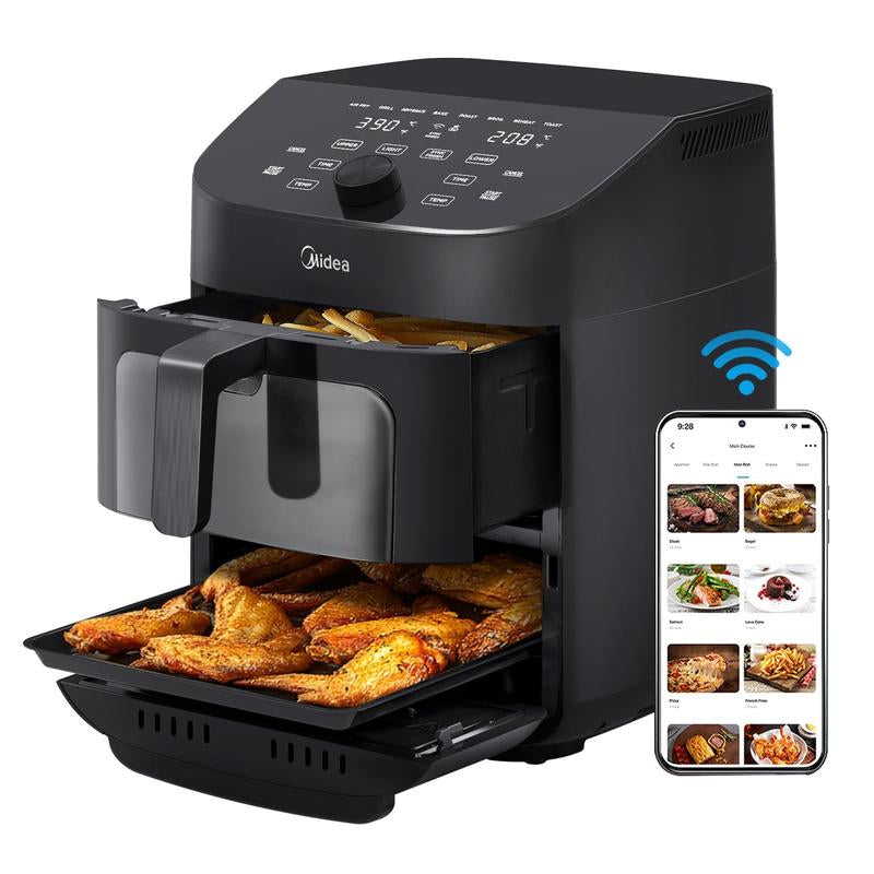 Midea 8 in 1 Dual Air Fryer, Deals for You Days, Gift, 11 Quart with 2 Independent Frying Baskets , Sync Finish, Wi-Fi Connectivity & 50+ App Recipes for Family-Sized Meals - Kiki of DC Styles Store