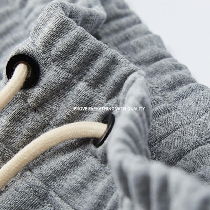 EVELLYHOOTD Men's 7" GSM360 Gray Heavyweight Cotton Sweat Shorts with Drawstring - Essential Clean Fit for Gym and Summer Wear M102 - Kiki of DC Styles Store