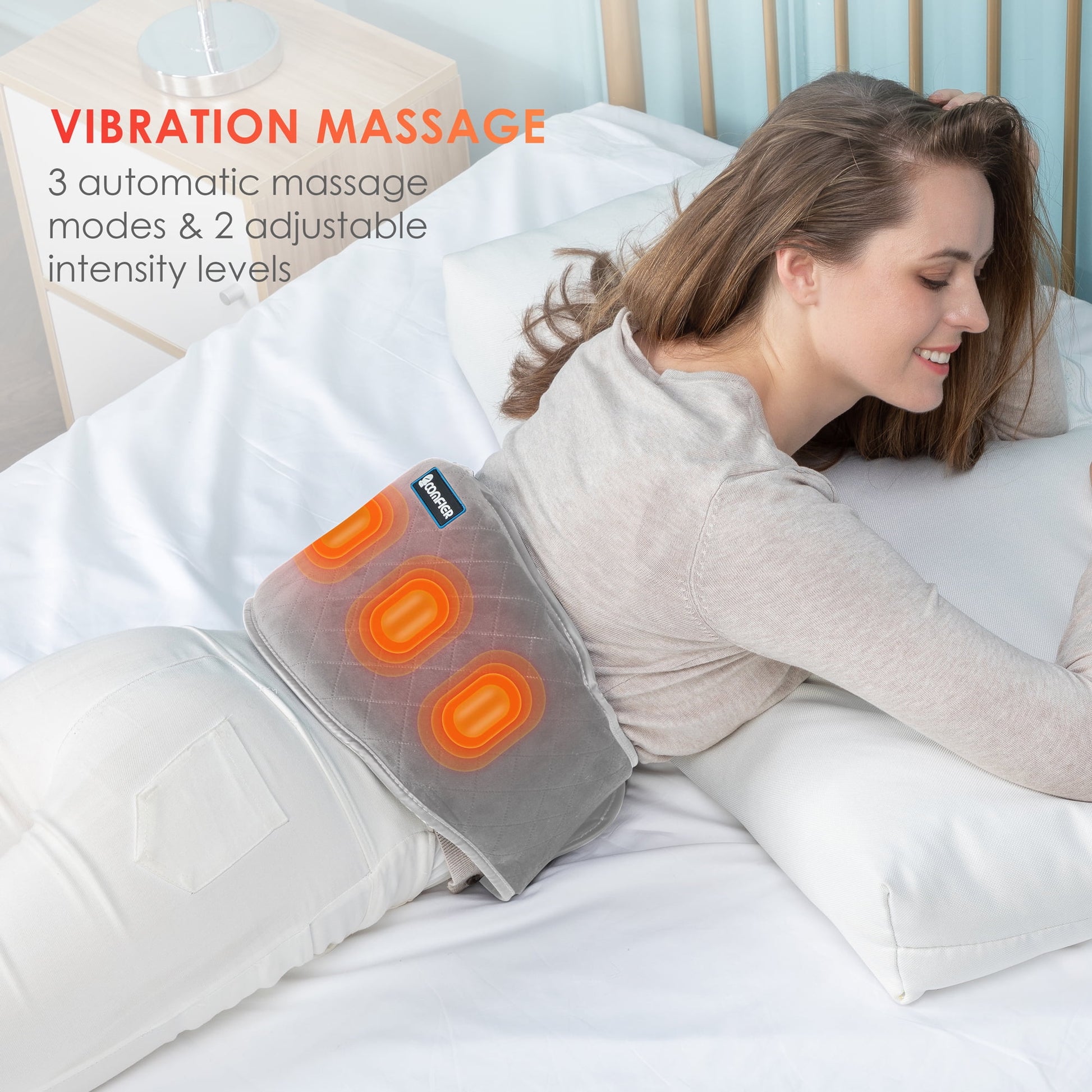Heating Pad with Massage for Back Relief, Waist Belt with Heat for Lumbar Pain, Gifts