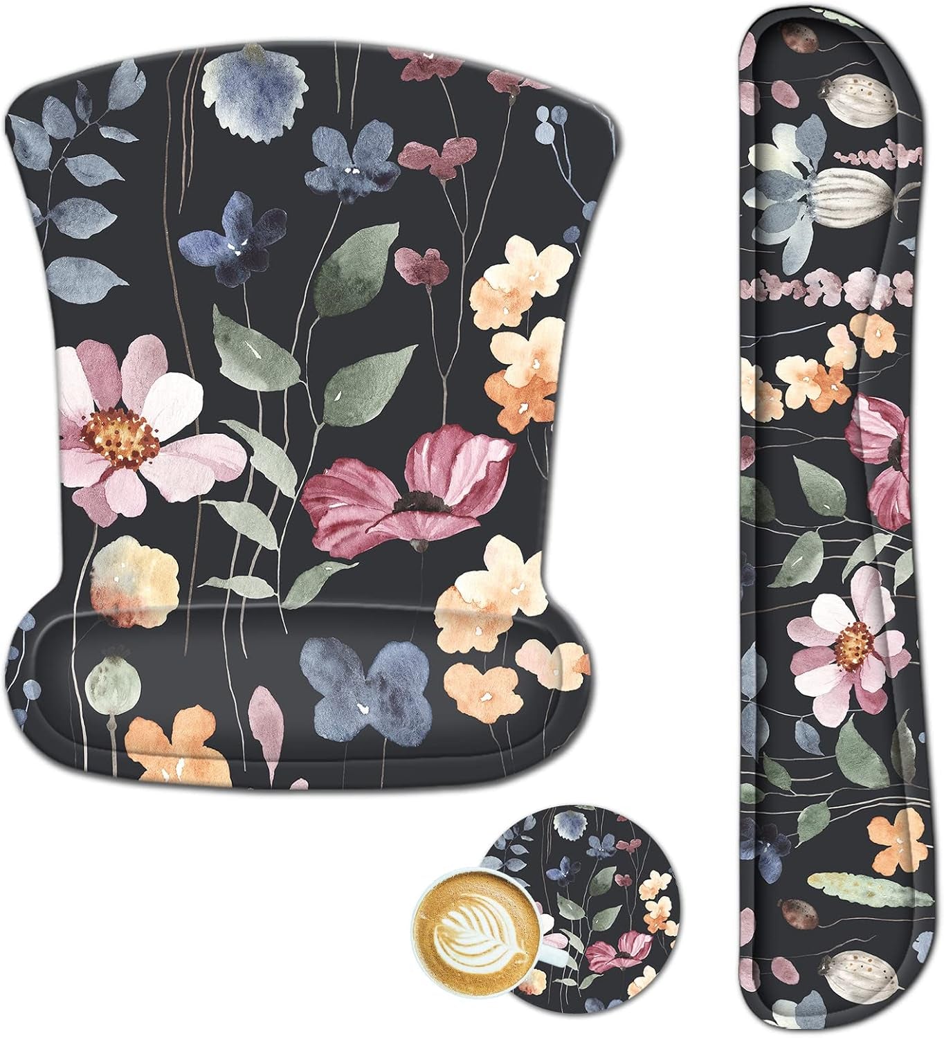 Keyboard Wrist Rest and Mouse Pad with Wrist Support, Ergonomic Mouse Pad, Durable Comfortable Lightweight for Easy Typing Pain Relief, Memory Foam Keyboard Mousepad Set, Teal Turqoise Marble - Kiki of DC Styles Store