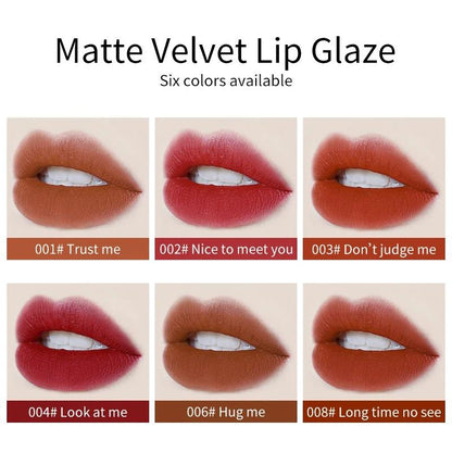 Luxurious Lip Glaze Makeup Set - Long Lasting, Matte Velvet Finish, Waterproof & Non-Smudge Lipsticks in Red, Orange, and Brown Shades - Kiki of DC Styles Store