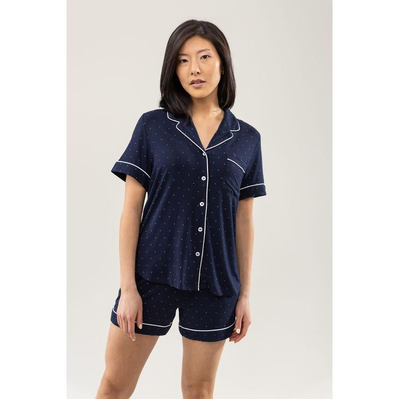 Luxurious Women's Bamboo Stretch-Knit Short Sleeve Pajama Set - Perfect for Cozy Nights! - Kiki of DC Styles Store