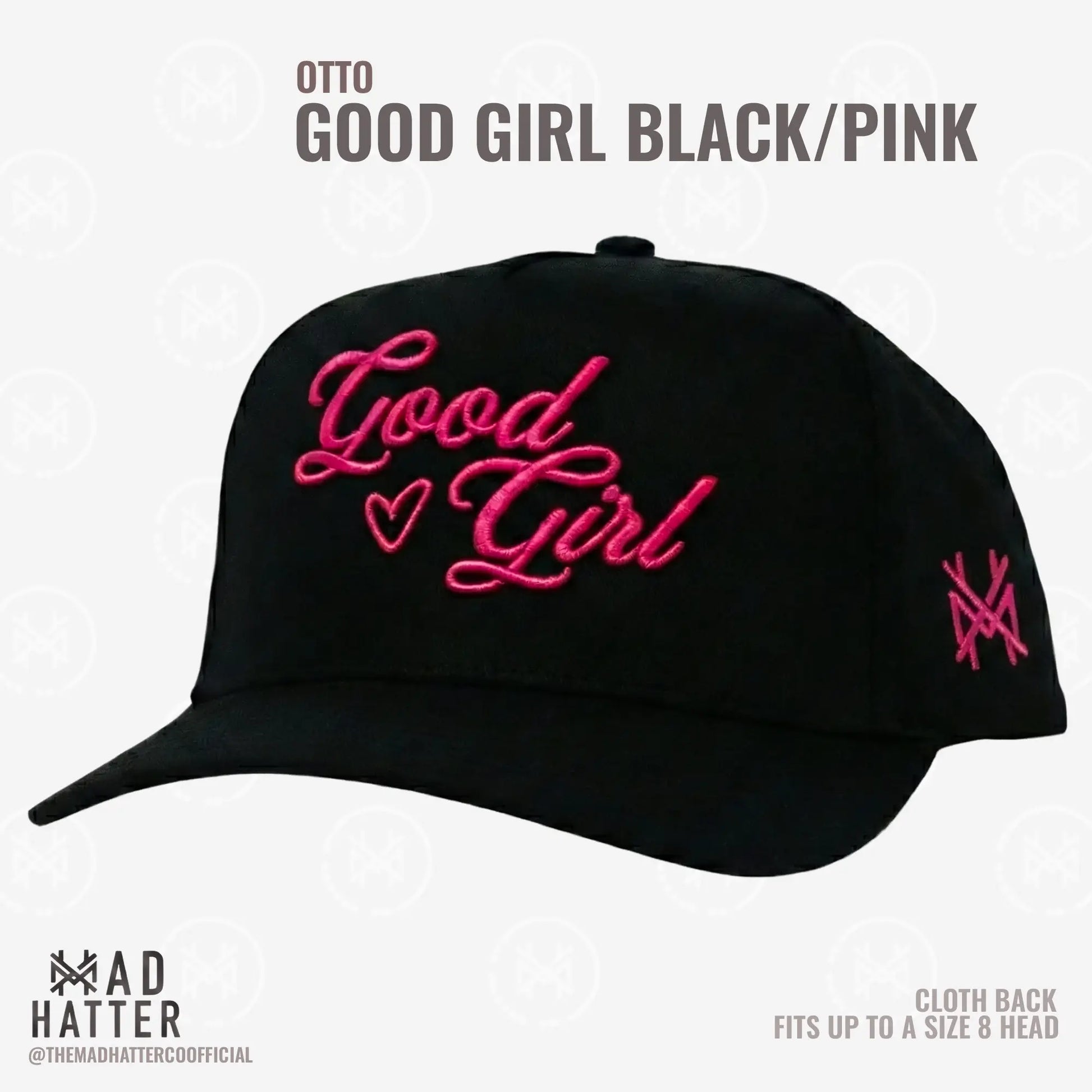 Elevate Your Style with the Good Girl 3D Puff Embroidered Trucker Hat - Adjustable Snapback for Women, Fits Up to Size 8!