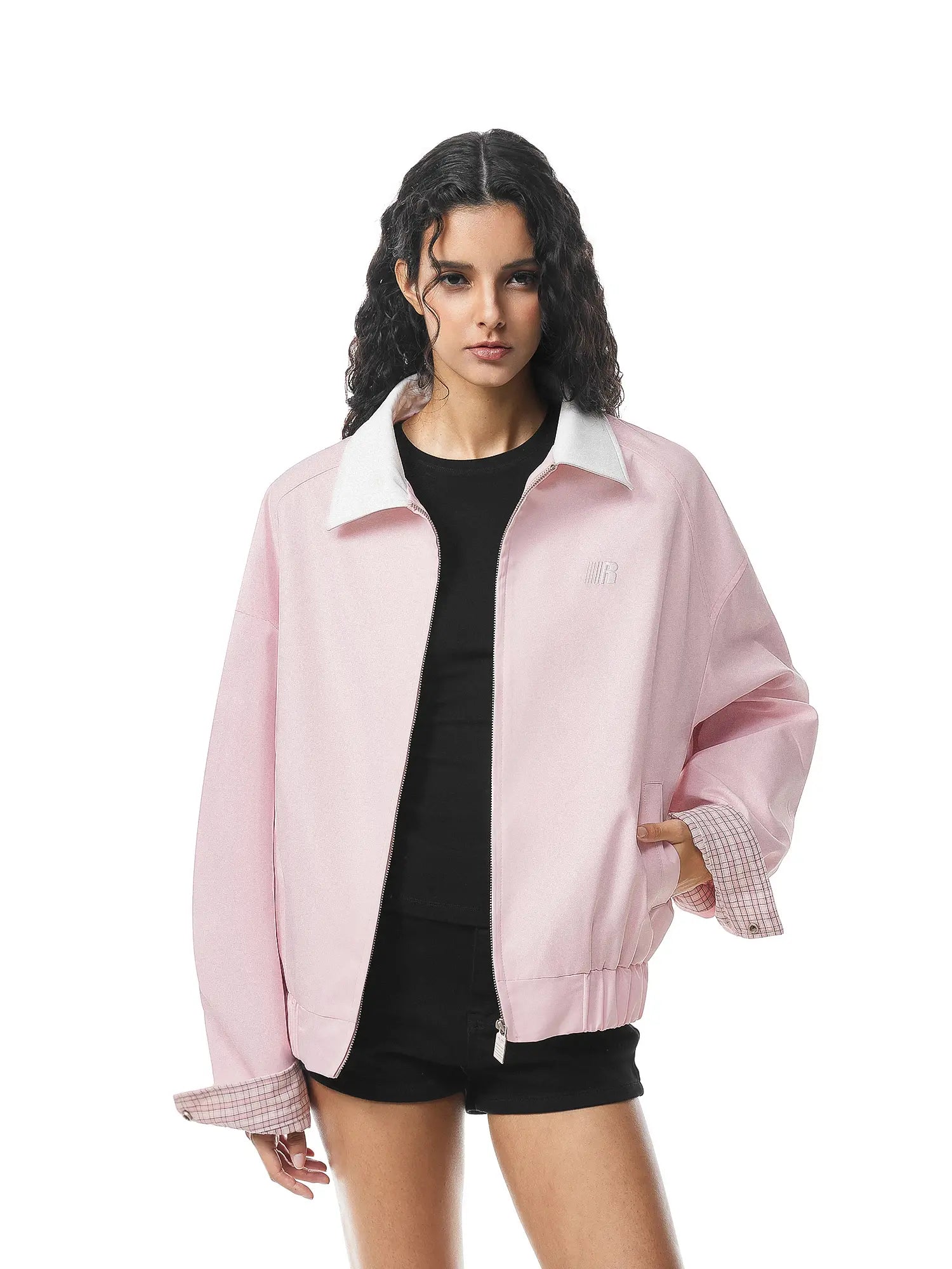 Barn Jacket with Detachable Leopard Collar FDR Unisex Plain Casual Minimalist Loose Fit Women'S Coat Pu Patchwork Trendy Outerwear for Daily Wear Heavyweight Zipper Short Tops Womenswear #Valentinesday #Tiktokshopjumpstartsale #Valentinesdaygift Springsta