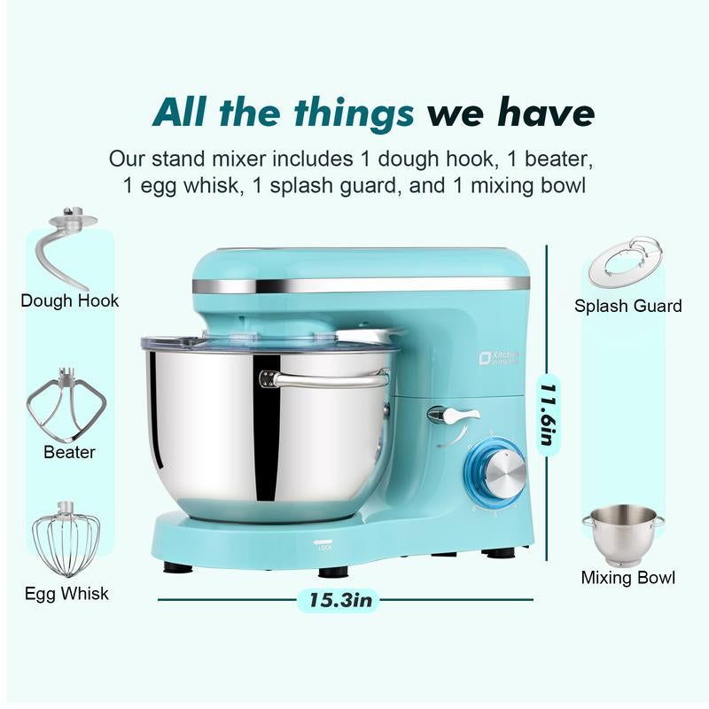 Kitchen in the Box 660W Tilt-Head Stand Mixer | 6.5QT Stainless Steel Bowl, 6-Speed Electric Food Mixer - Kiki of DC Styles Store