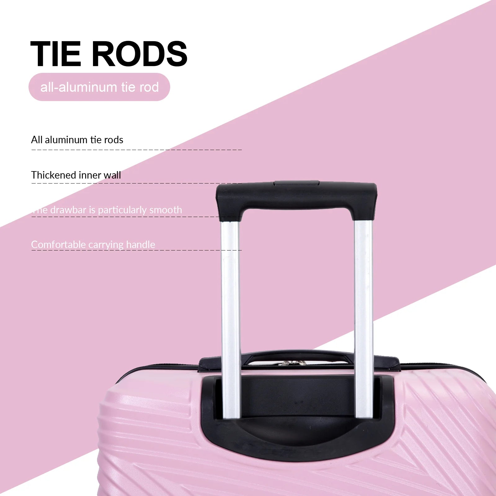 Luggage 3 Piece Set,Suitcase with Spinner Wheels Hardside Lightweight Luggage 20In24In28In.(Pink)