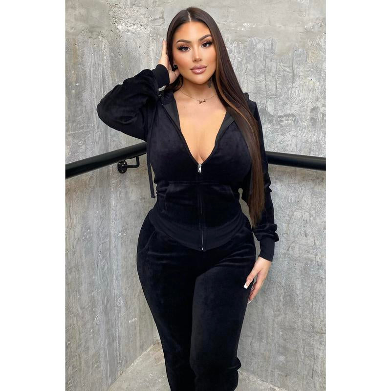 The Original Trendsetter Velour Set - Black