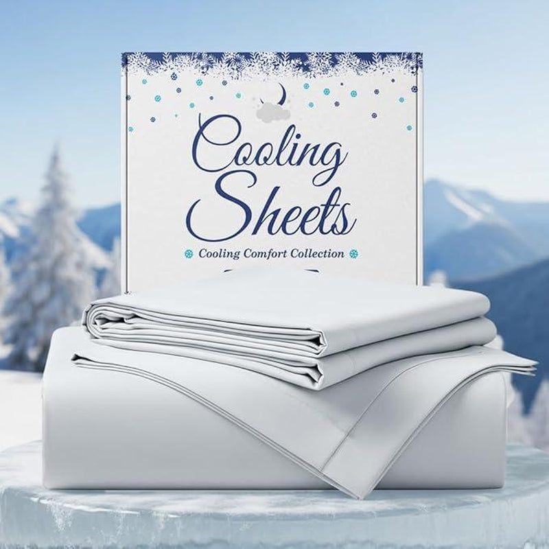 SLEEPHORIA 4 PC Cooling Sheets California King Size Bed Set - Temperature Regulating Bedding for Hot Sleepers - Deep Pocket Cooling Bed Sheets for Night Sweats and Comfort (Beige) - Kiki of DC Styles Store