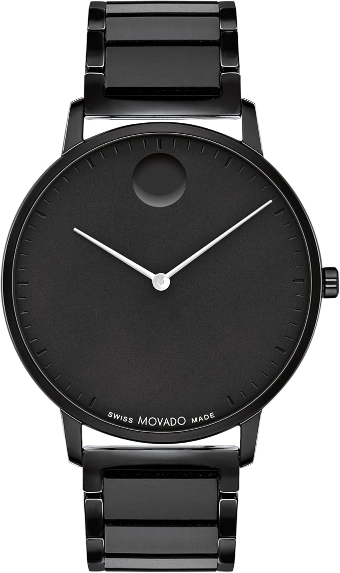 Movado Face Men's Swiss Quartz Black Ion-Plated Stainless Steel Watch (41mm) Movado