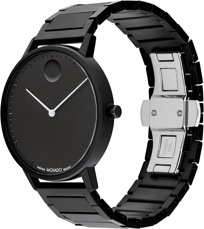 Movado Face Men's Swiss Quartz Black Ion-Plated Stainless Steel Watch (41mm) Movado