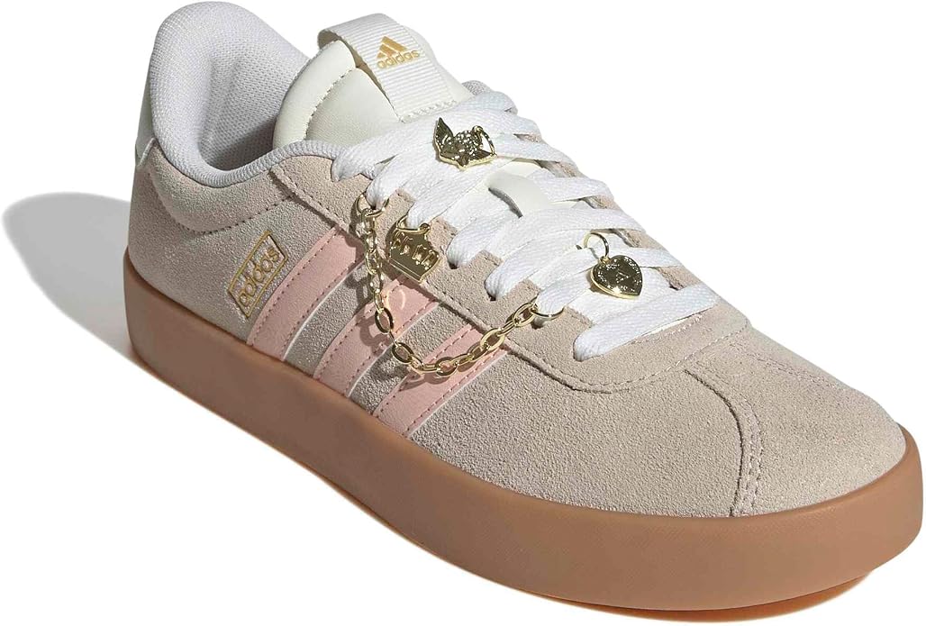 Adidas Women's VL Court 3.0 Shoes – Crystal Linen &amp; Blush Pink Retro Sneakers Kiki of DC Styles Store