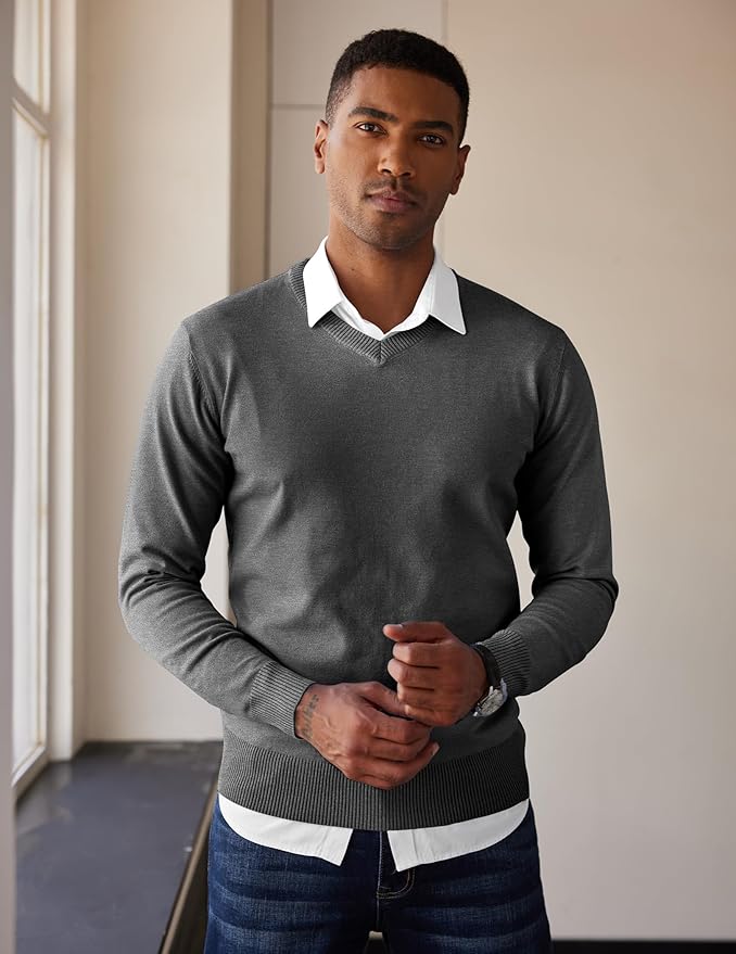 COOFANDY Long Sleeve Polo Shirts for Men Knit Polo Sweater Lightweight Ribbed Pullover Sweater Kiki of DC Styles Store