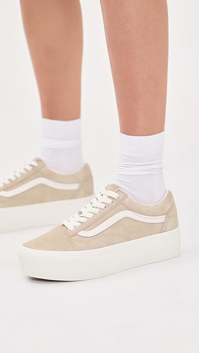 Vans Unisex Old Skool Stackform Pig Suede Platform Sneakers - Incense Neutral Kiki of DC Styles Store